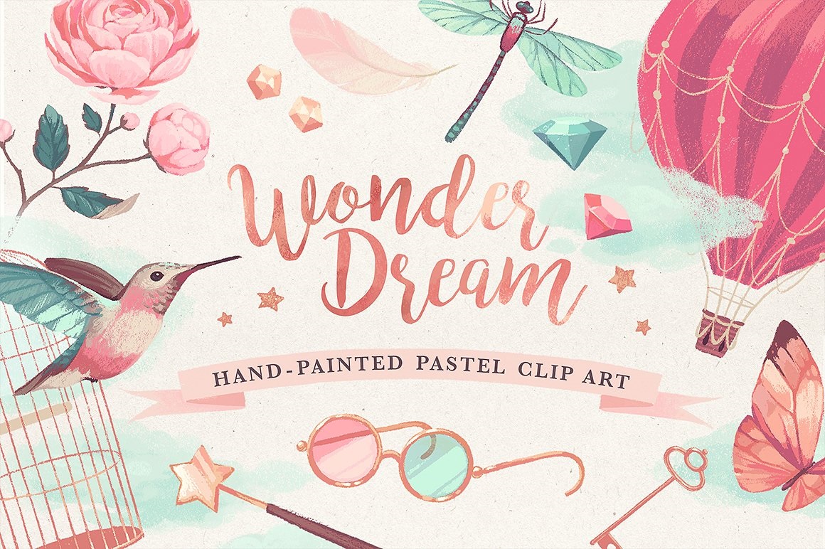 Wonderdream Pastel Clip Art - The Spring Romance Bundle 