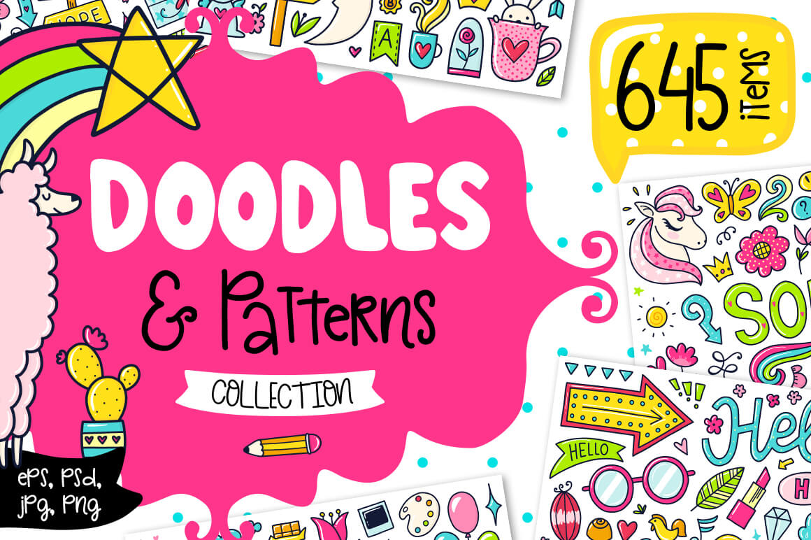 645 Doodles & Patterns - The Everyday Designer Bundle 