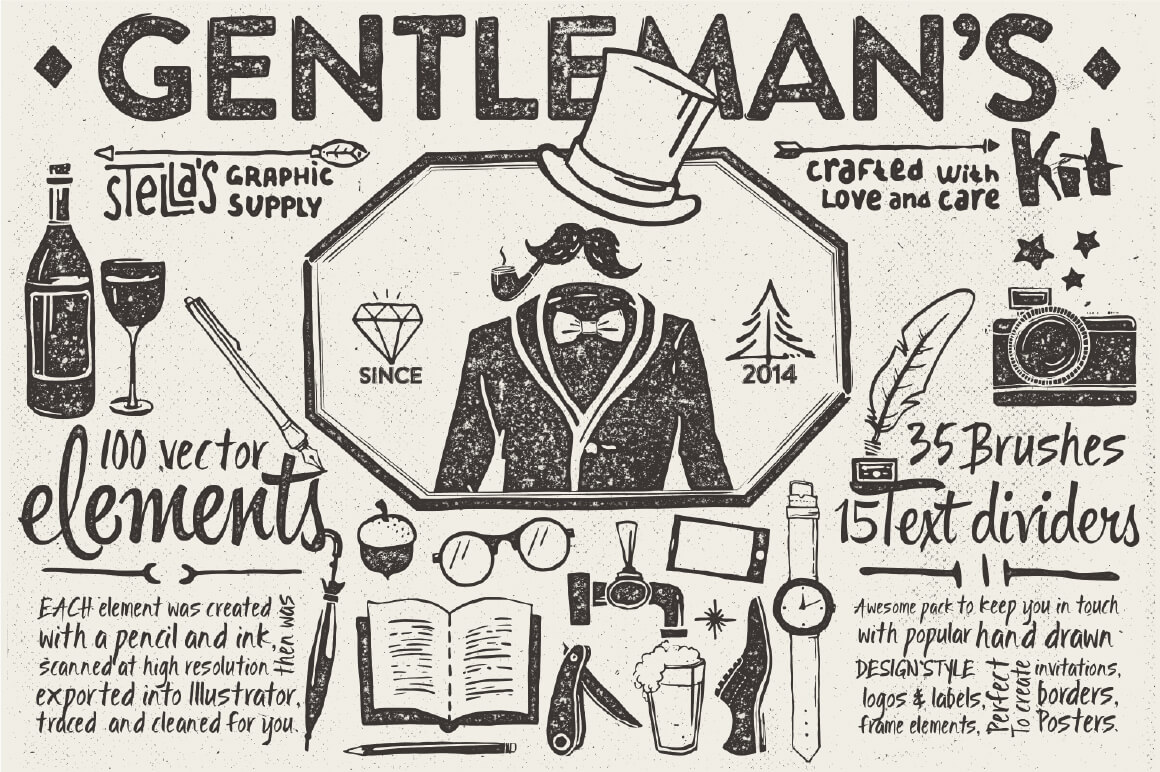 The Gentleman's Graphic Kit - The Everyday Designer Bundle Vol. 03