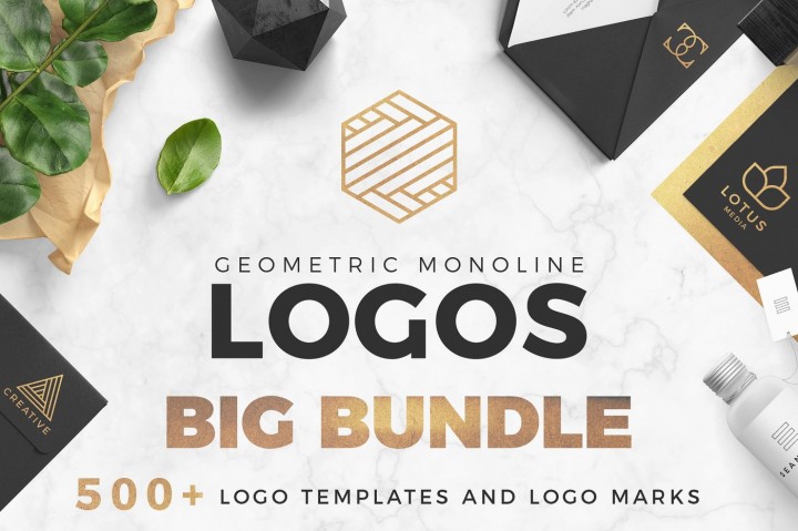 Geometric Monoline Logo Bundle by Davide Bassu