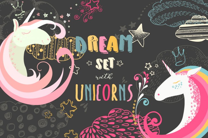 dream set with unicorns